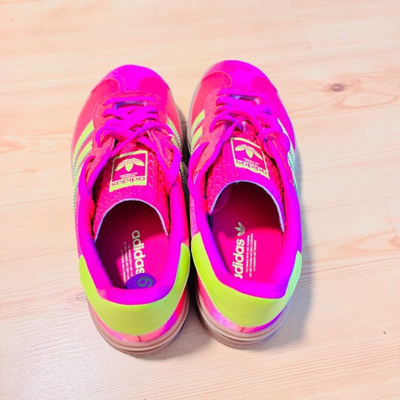 Adidas Gazelle Bold Womens Size 6.5 Shoes Sneakers Slime Fuchsia Pink Green NEW - Picture 4 of 10